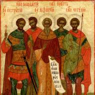 Martir Suci Eustratius, Auxentius, Eugenius, Mardarius dan Orestes Kalendar Tahunan Sebaste