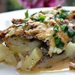 Potatoes with minced meat and mushrooms in the oven Potatoes with minced meat and mushrooms in the oven
