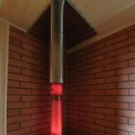 Chimney from a sandwich pipe to a bath